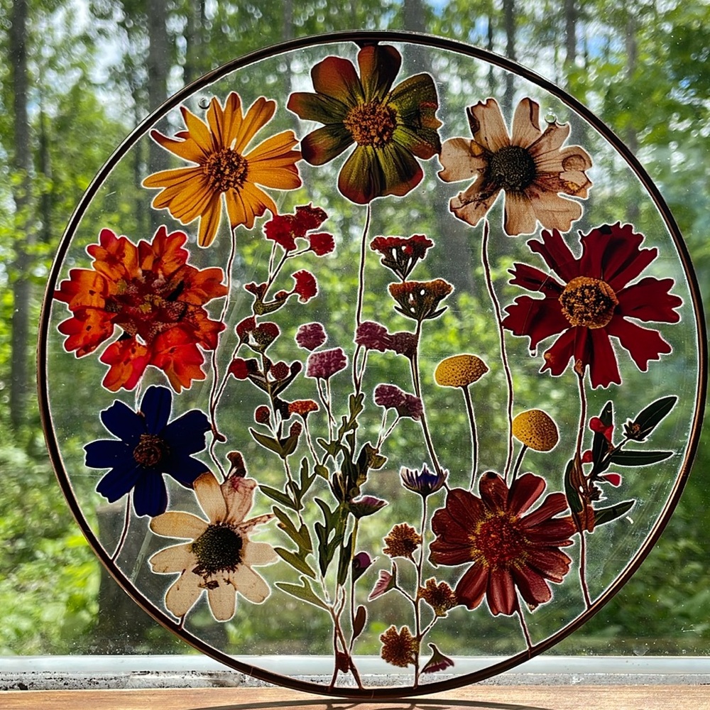 Suncatcher Acrylic Faux Dried Flowers Home Cottage Decor